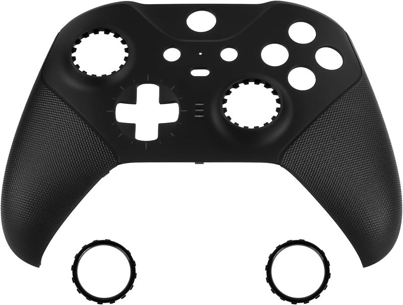 Ceozon Replacement Faceplate Cover Front Housing Shell Repair Accessories Kit for Xbox One Elite Controller Series 2 Included Joystick Rings Black - Image 1